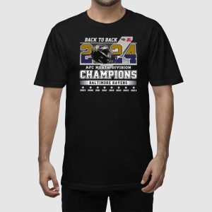 Back To Back 2024 AFC North Division Champions Ravens Shirt 3