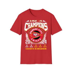 Chiefs 3 Peat AFC Champions 2024 Shirt