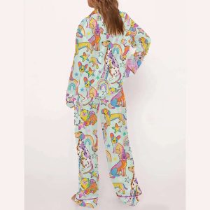 Colorful Dalmatian Print Pajama Set2