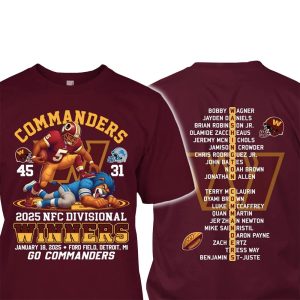 Commanders 45- 31 Lions 2025 NFC Divisional Winners Shirt