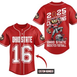 Ohio State 2025 Goodyear Cotton Bowl Classic Champions Baseball Jersey