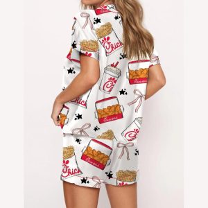 Coquette Chicken Nuggets Satin Pajama Set1