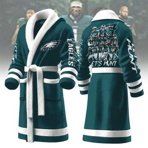 Eagles Let's Hunt Fleece Bathrobe