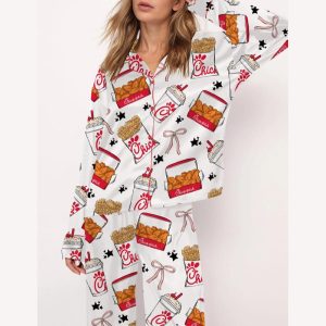 Coquette Chicken Nuggets Satin Pajama Set2