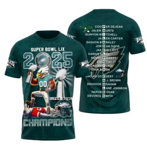 Eagles Super Bowl LIX 2025 Champions 3D Shirt