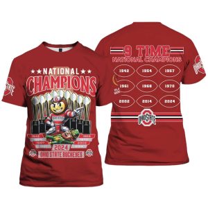 National Champions 2024 Ohio State 9 Time National Champions Shirt 3