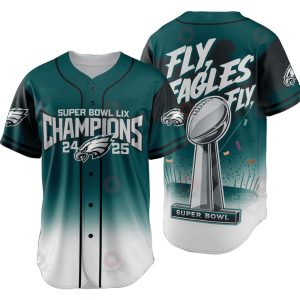 Fly Eagles Fly Super Bowl LIX Champions 2025 3D Baseball Jersey