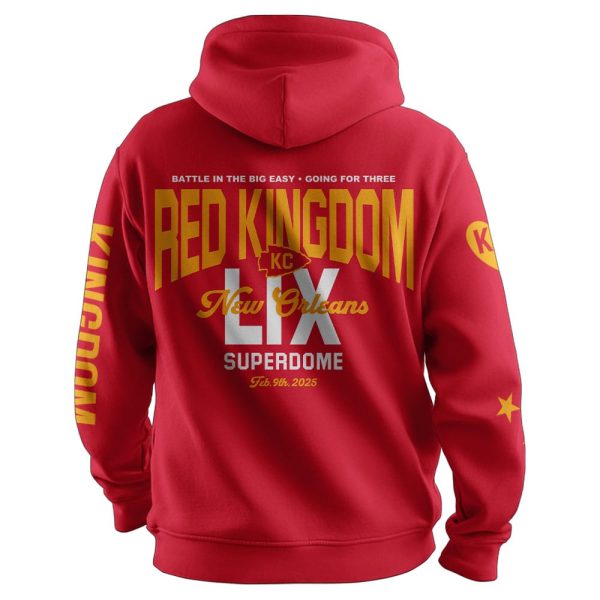 3 Peat Kansas City Football Red Kingdom LIX Superdome Unisex Hoodie