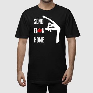V neck Retro Canada Send Elon Home Print T Shirt 2