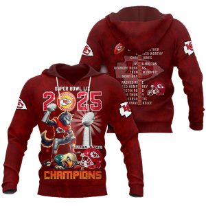 Chiefs Super Bowl LIX 2025 Champions 3D Shirt