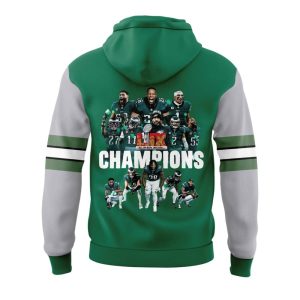 Eagles Kelly Green Super Bowl LIX Champions Hoodie2