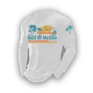 Mens Gulf Of Mexico Print Long Sleeve Top1