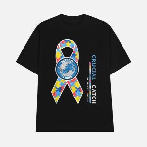 Lions Crucial Catch Intercept Autism Shirt