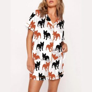 Frenchie Short Sleeve Pajama Set1