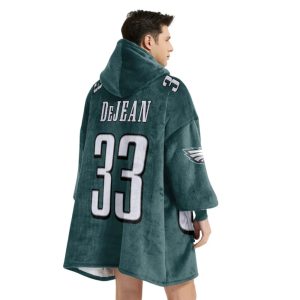 Dejean 33 Philadelphia Football Unisex Blanket Hoodie2