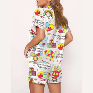 Everyone Communicates Differently Autism Month Pajama Set1