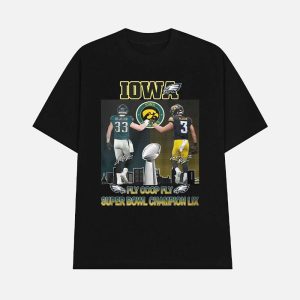 Eagles Hawkeyes DeJean Fly Coop Fly Super Bowl Champions LIX Shirt 1