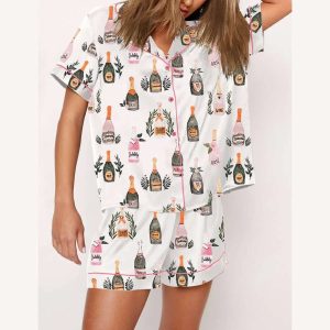 Champagne Wine Bottles Pajama Set2