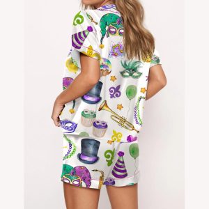 Mardi Gras Satin Pajama Set1