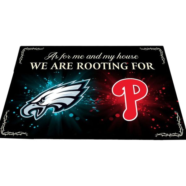 As For Me And My House We Are Rooting For Eagles Phillies Doormat