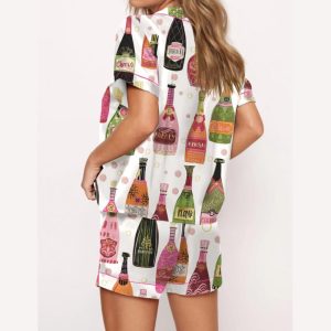 Bubble Champagne Bottles Pajama Set1