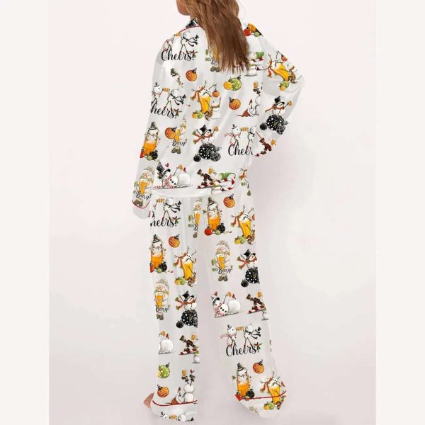 Beer Drinking Snowman Pajama Set