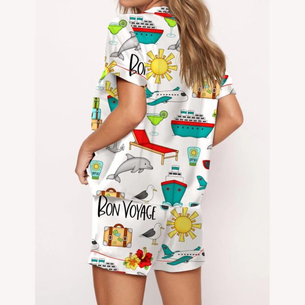 Bon Voyage Cruise Satin Pajama Set