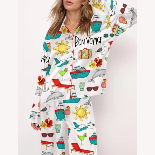 Bon Voyage Cruise Satin Pajama Set