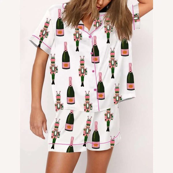 Bucket Nutcracker Champagne Short Sleeve Pajama Set