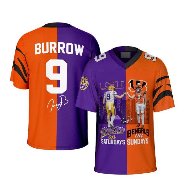 Burrow Tigers On Saturdays Bengals On Sundays Jersey