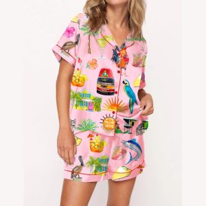 Key West Florida Travel Satin Pajama Set1