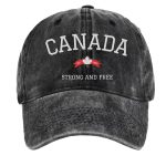 Canada Strong And Free Printed Baseball Cap