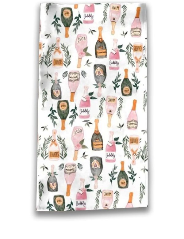 Champagne And Wine Bottles Beach Towel