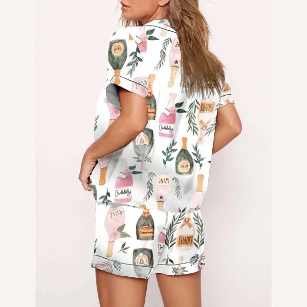 Champagne And Wine Bottles Pajama Set