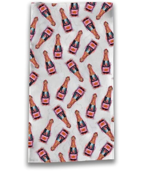 Champagne Drinking Beach Towel