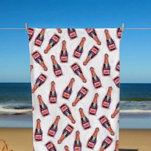 Champagne Drinking Beach Towel1