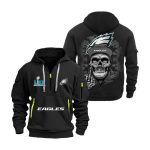 Champion Super Bowl LIX Eagles Skull Quarter Zip Hoodie