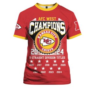 Chiefs AFC West 9 Straight Division Titles Champions 3D Shirt 2