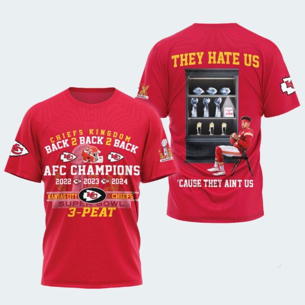 Chiefs Back 2 Back 2 Back AFC Super Bowl Champions 3-Peat Shirt