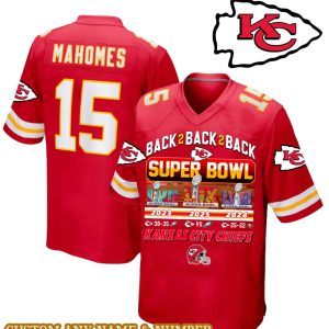 Chiefs Back 2 Back 2 Back Super Bowl LIX Jersey1