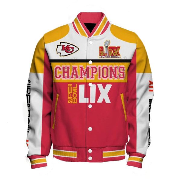 Chiefs Super Bowl LIX Winning Spirit Baseball Jacket