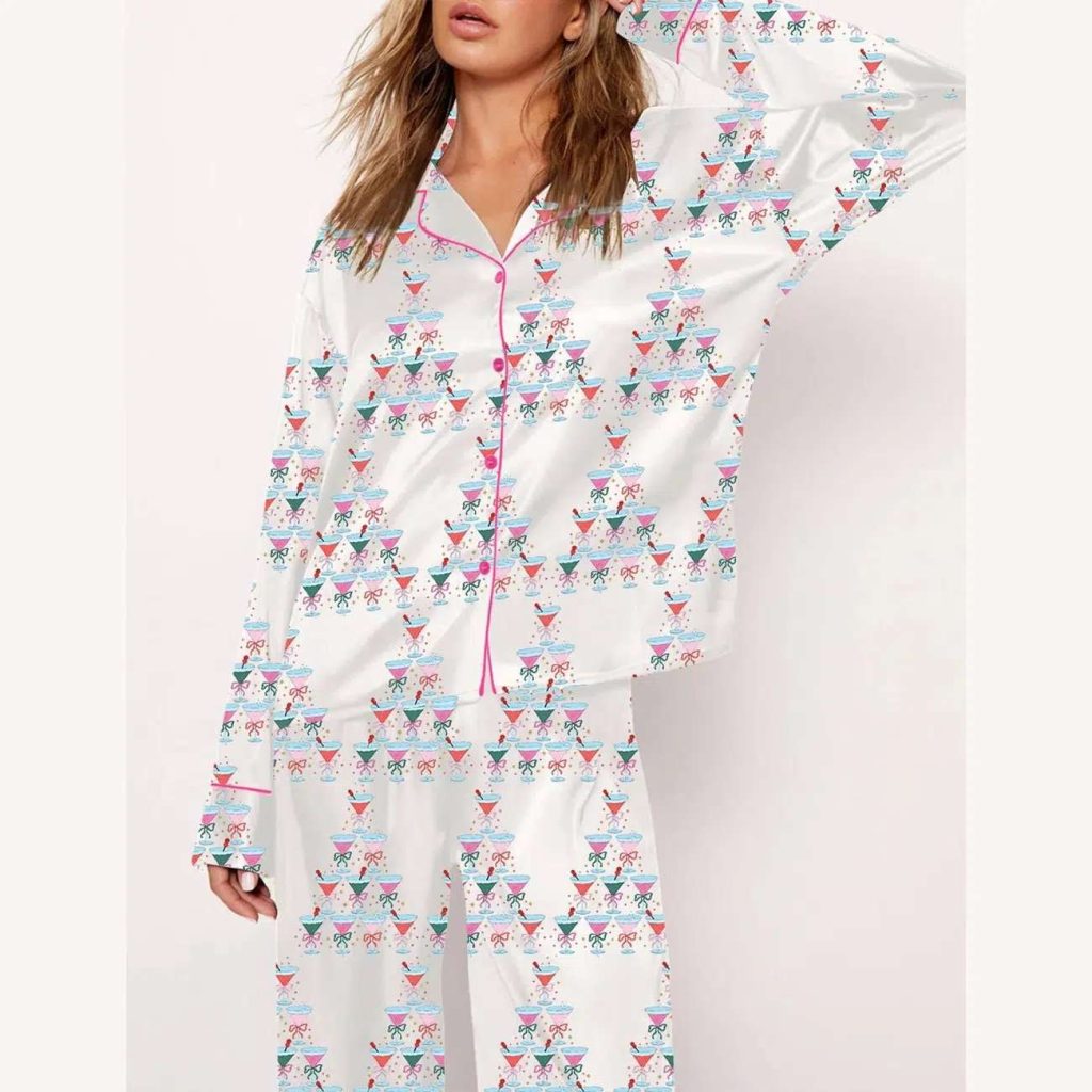 Christmas Cocktail Glass Pajama Set