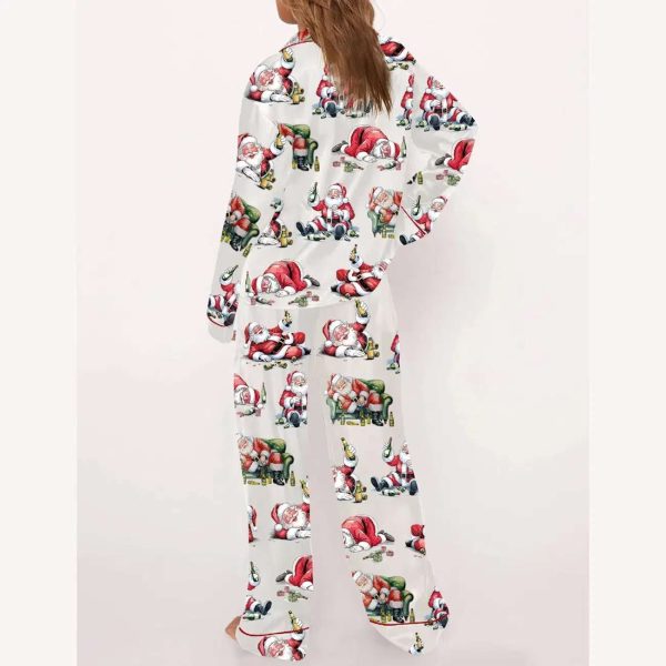 Christmas Santa Drink Champagne Pajama Set