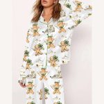 Cookie Wine Leopard Christmas Art Pajama Set