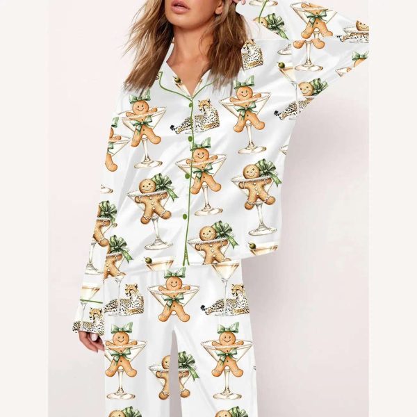 Cookie Wine Leopard Christmas Art Pajama Set