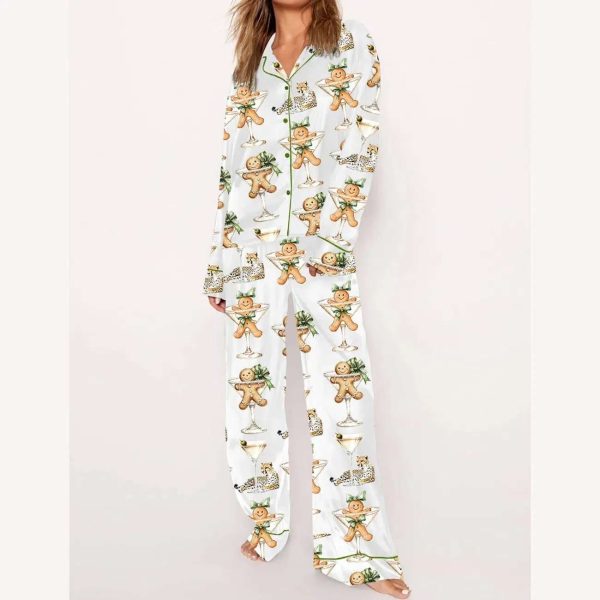 Cookie Wine Leopard Christmas Art Pajama Set
