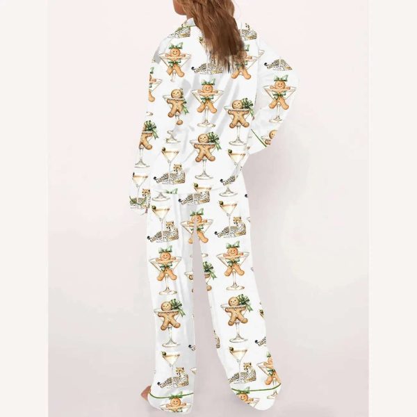 Cookie Wine Leopard Christmas Art Pajama Set