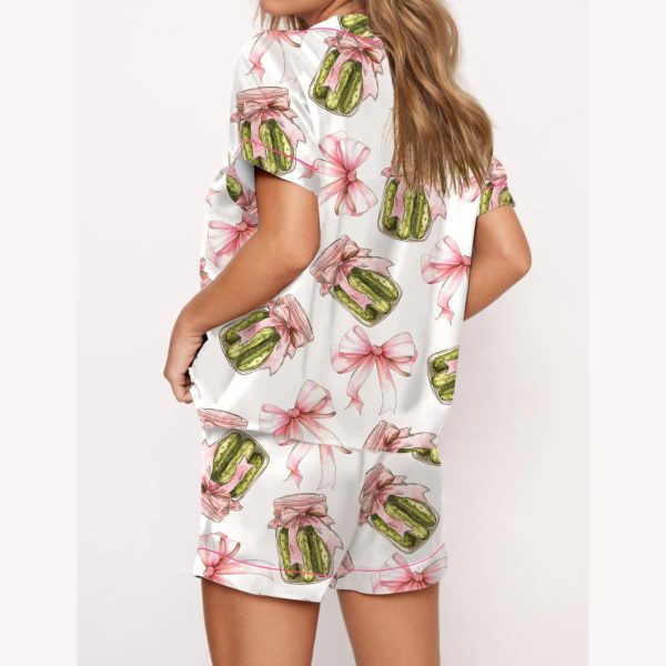 Coquette Pickle Satin Pajama Set