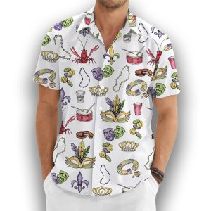 Mardi Gras Beads King Cake Crawfish Shirt1