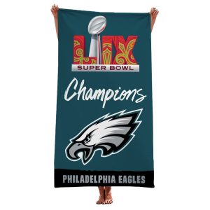 Super Bowl LIX Champions Eagles Rectangle Beach Towel